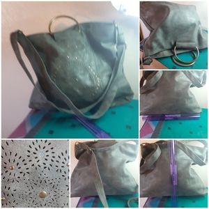 Grey large purse tote